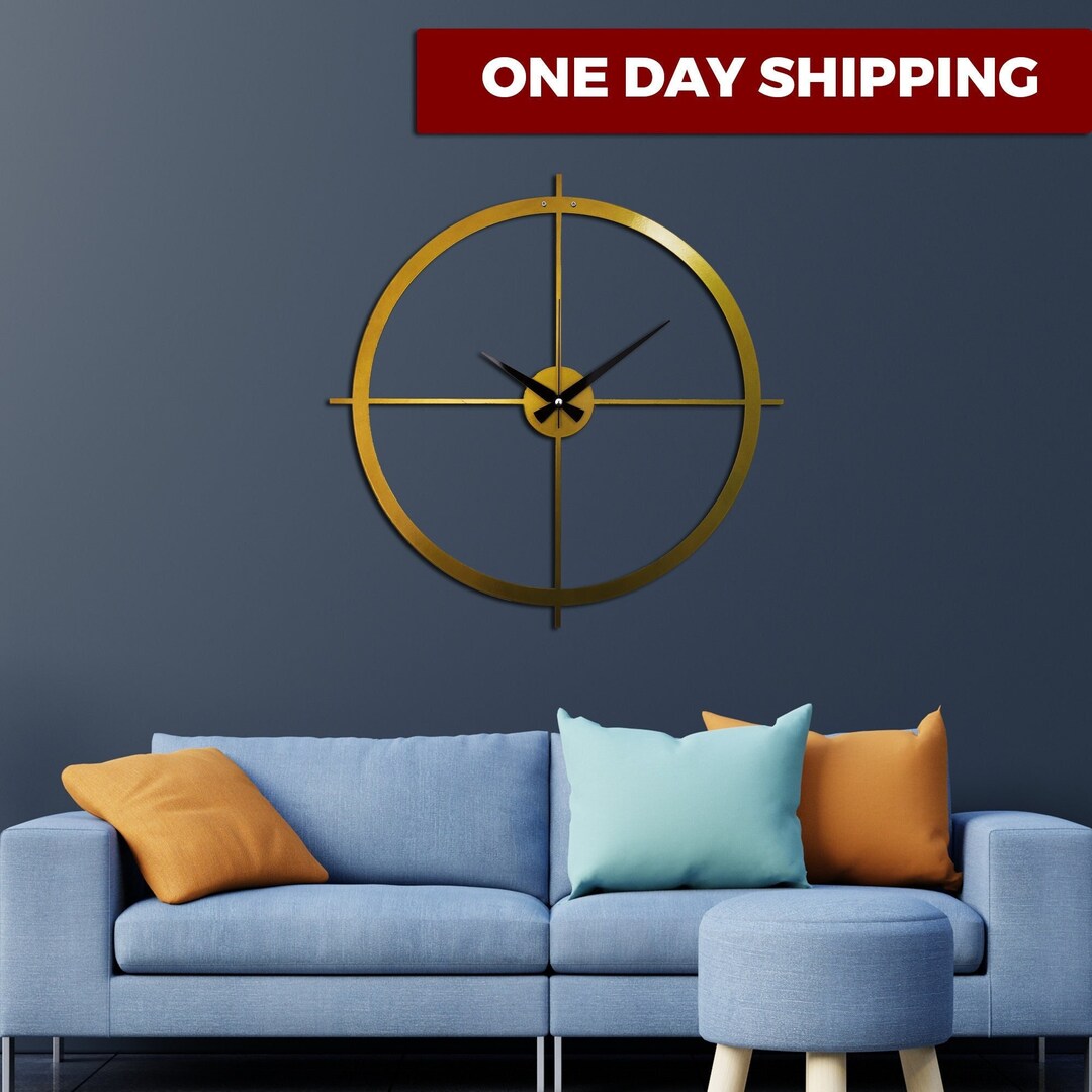 Gold Large Metal Wall Clock Unique Wall Clock Clocks for - Etsy