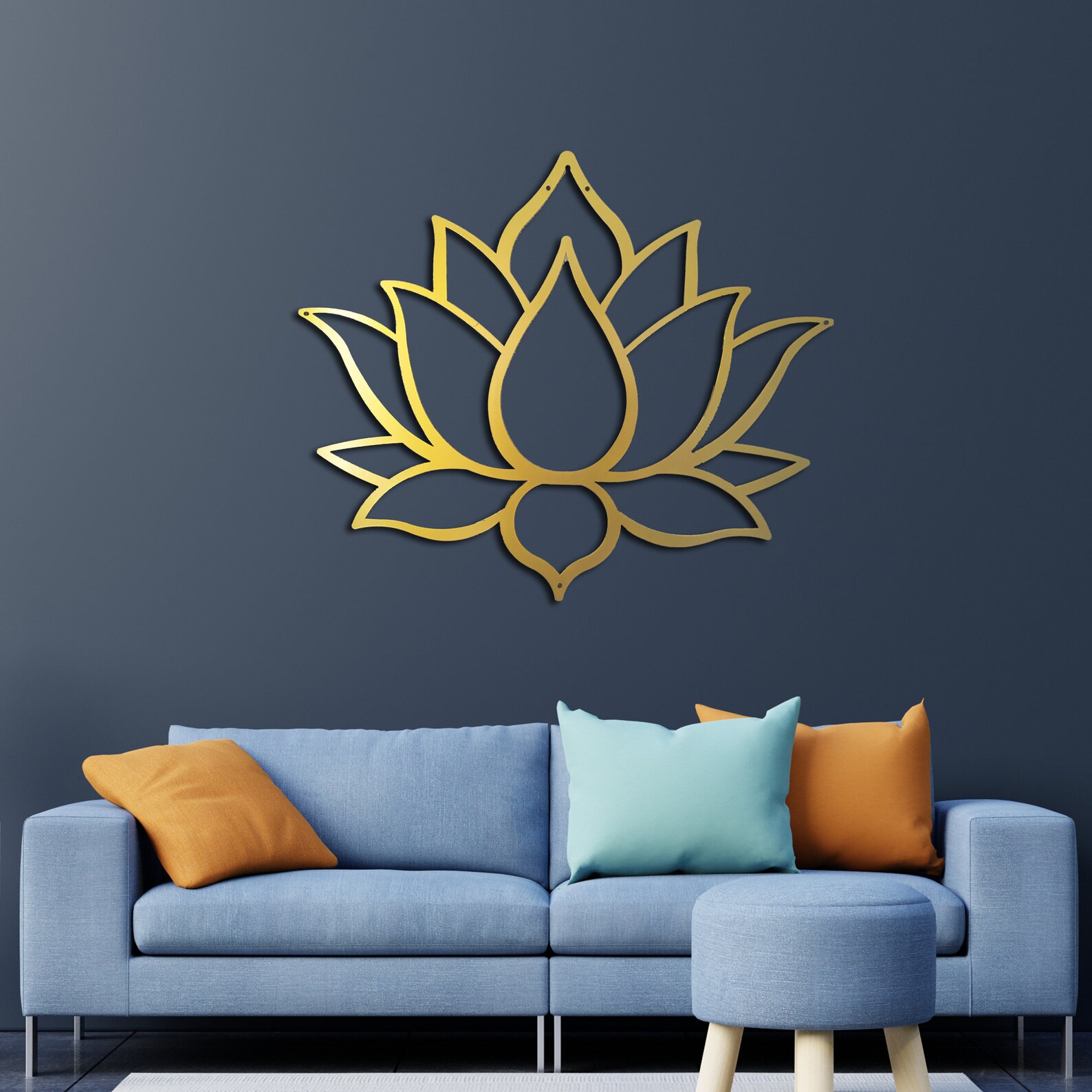 Metal Wall Art Lotus Flower Lotus Wall Art Gold Wall Decor Etsy
