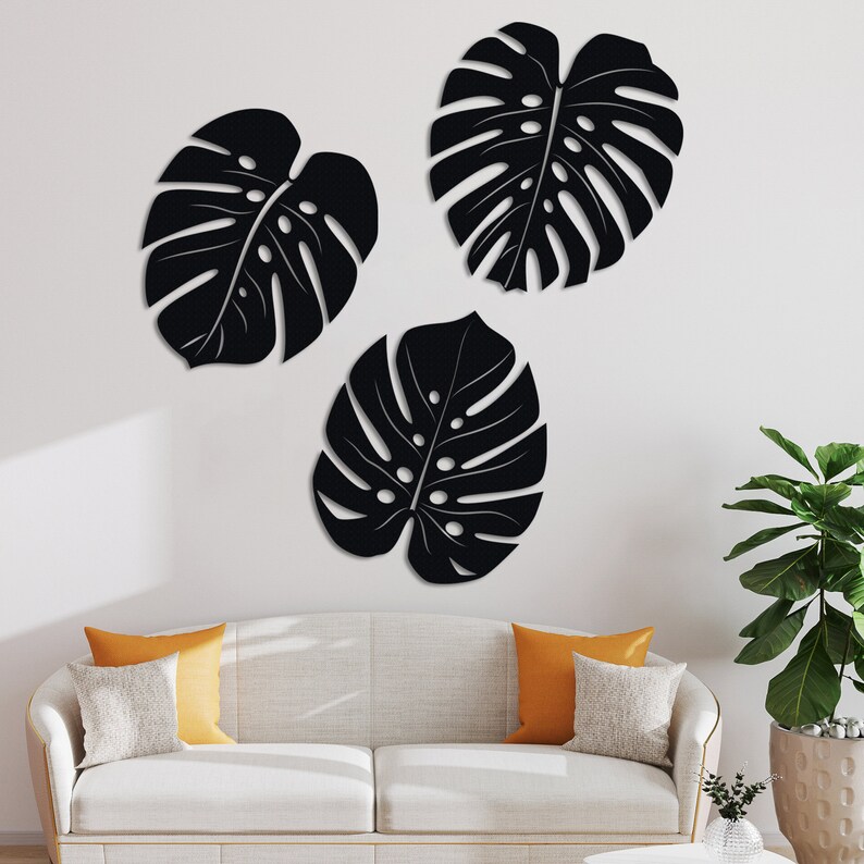 Monstera Leaf Metal Wall Art Metal Wall Decor Plant Wall Etsy