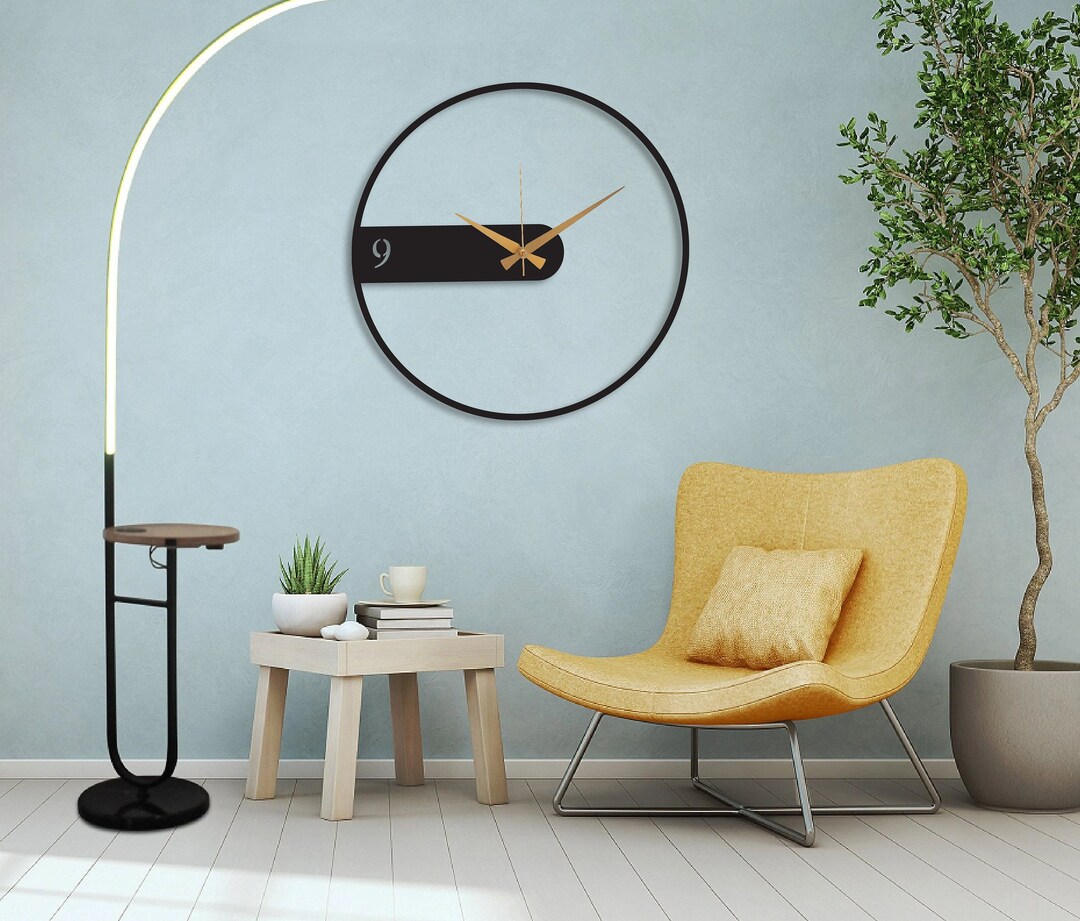 Minimalist Metal Wall Clock, Design Metal Wall Clock, Unique Wall Clock ...