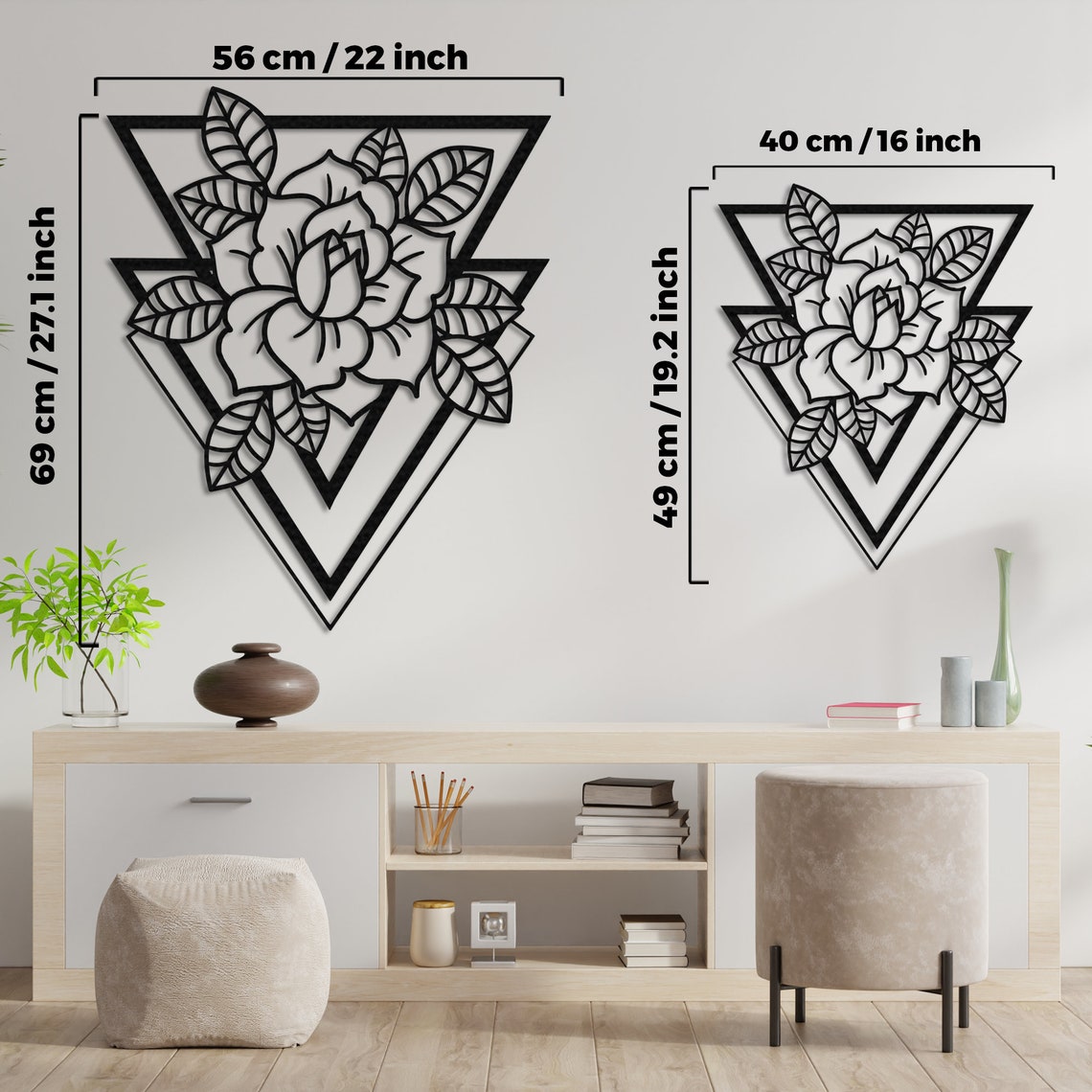 Rose Metal Wall Art Extra Large Home Decor Oversized Metal Etsy