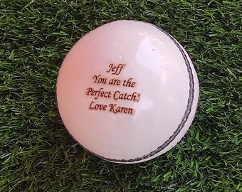 Engraved Cricket Ball, Wedding Gift, Leather Ball Gift, Cricket Gift, Personalized Engraved Gift Box (FREE Ball Keyring)