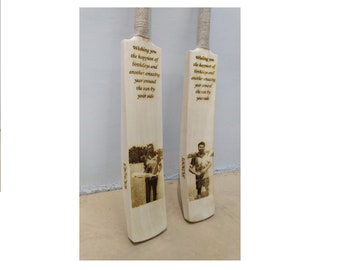 Photo Engraved Cricket Bat, Personalized Engraved Cricket Bat, Customized Cricket Bat, Cricket Bat Gift, Cricket Bat,