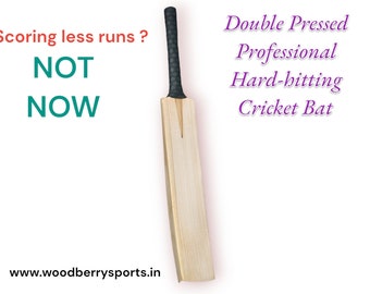 Professional English Willow Cricket Bat,Double Pressed, Light weight, Hard Hitting, Ready to Play, Oiled and Knocked