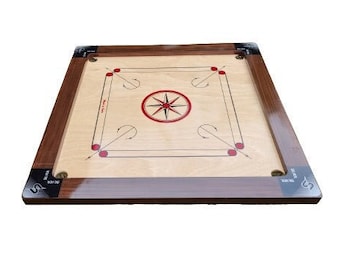 Professional Carrom Board (Classic Wooden Polish ) - Full Size, Round Pocket, Carrom Board Game , FREE CARROM COVER