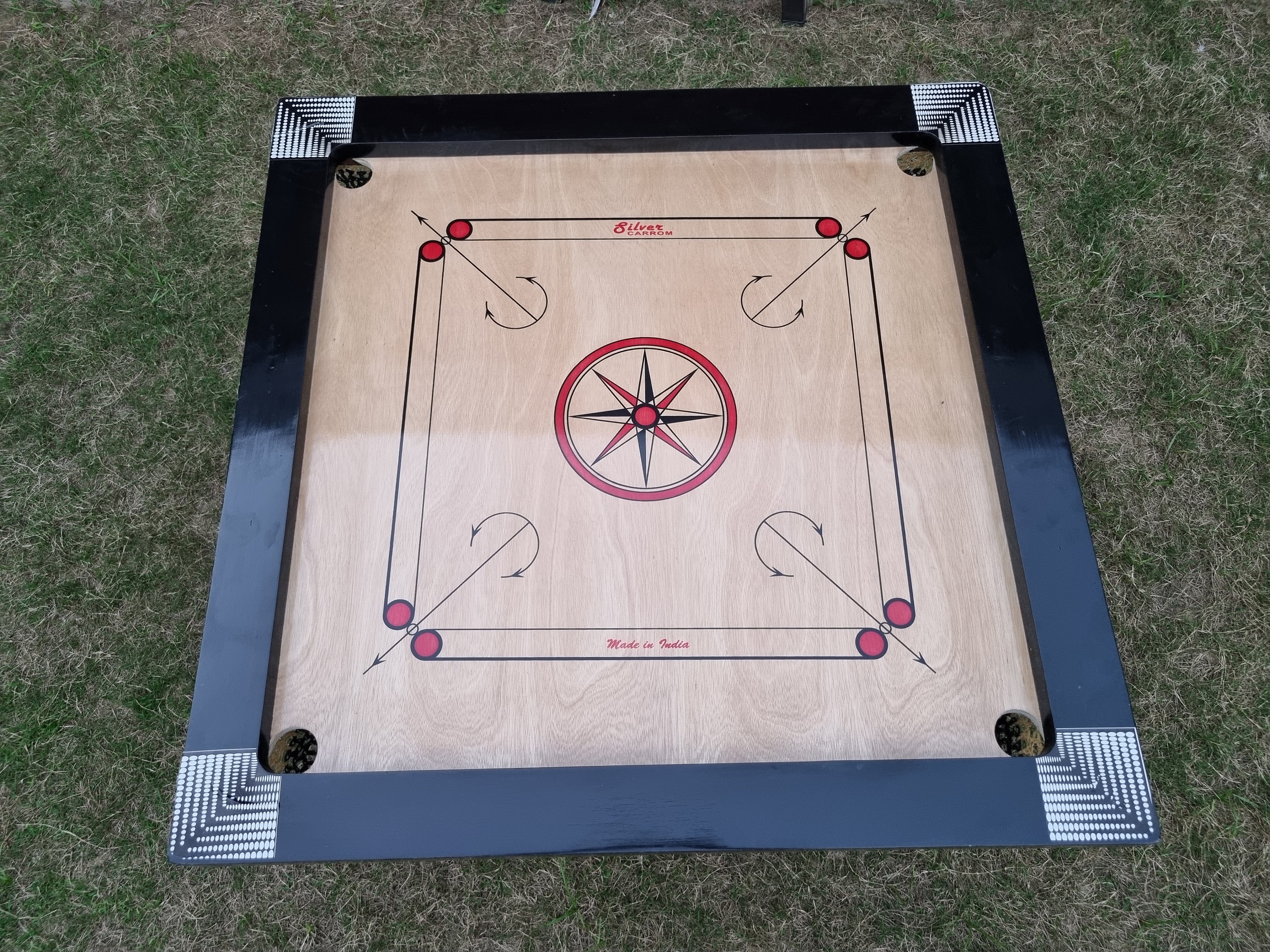 Professional Carrom Board classic Black Border Full Size Round Pocket Carrom Board Game FREE CARROM COVER Etsy Australia
