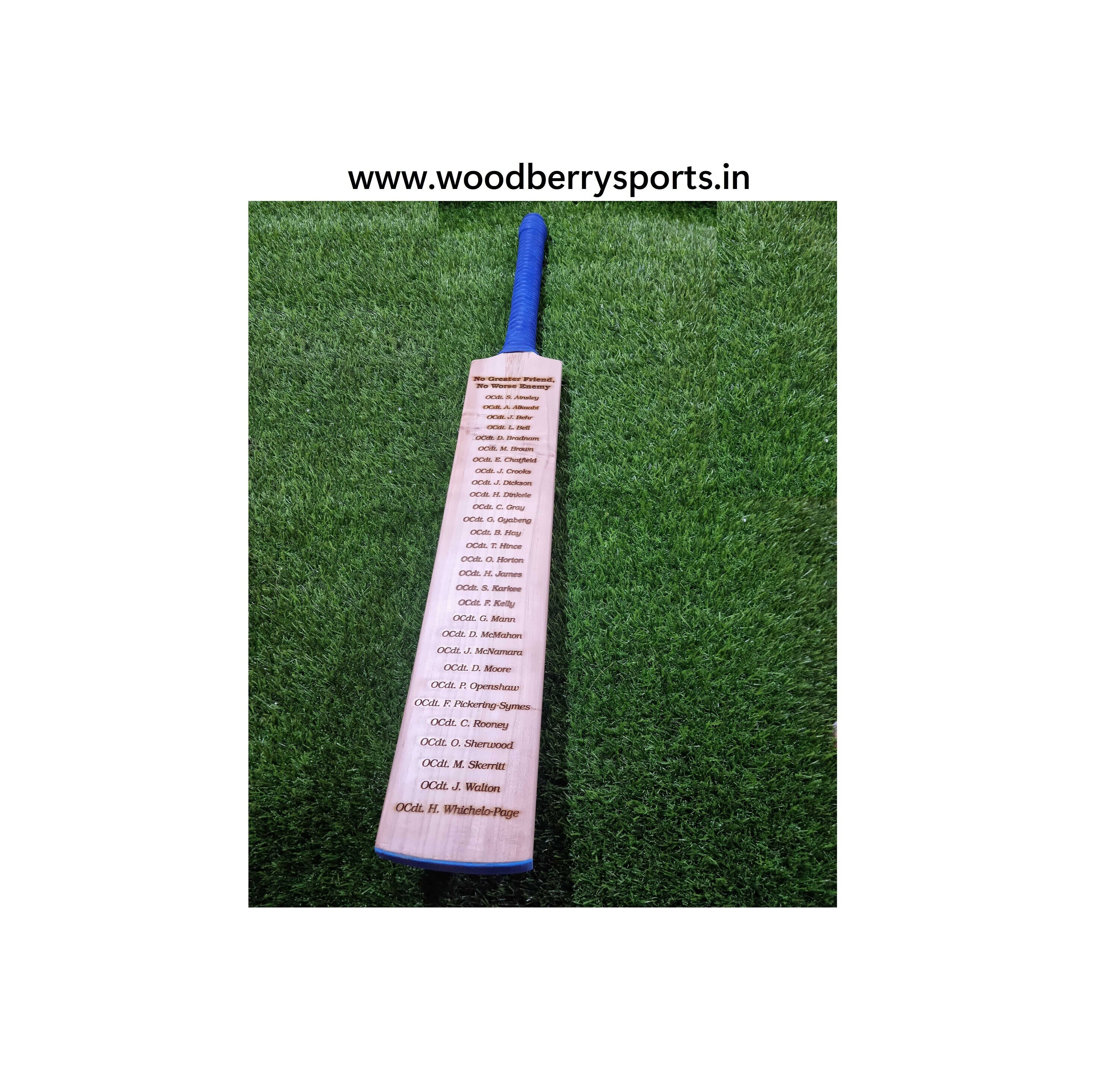 Customized Engraved Cricket Bat, Name and Signature Cricket Bat