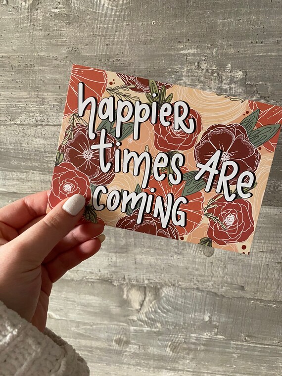 Postcard happier times are coming Etsy