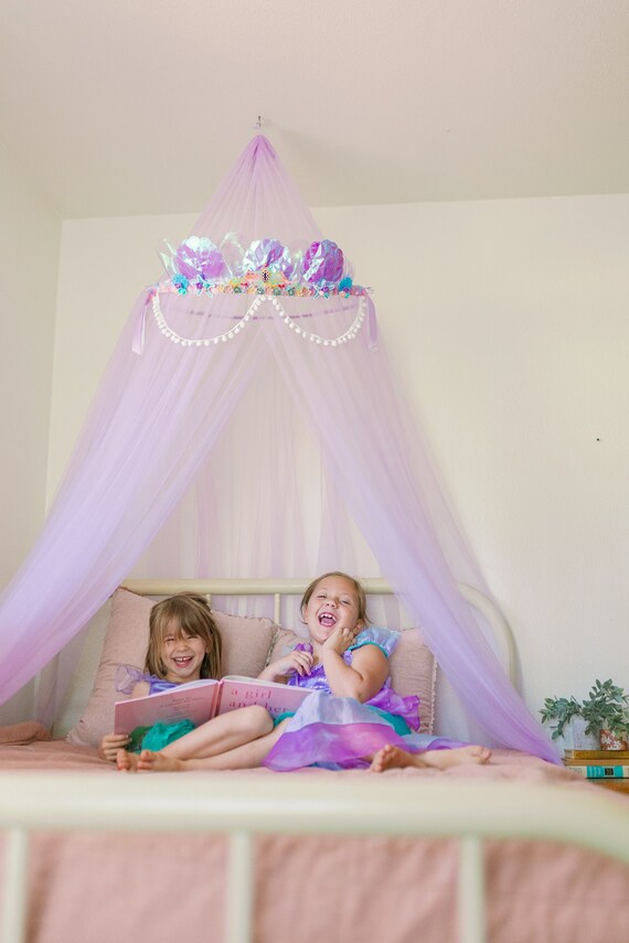 Dosel de cama para niña, dosel para cama de niña, dosel de cama de princesa  para niñas, dosel de princesa / cama de niña, dosel rosa para cama de niña,  Sirena 