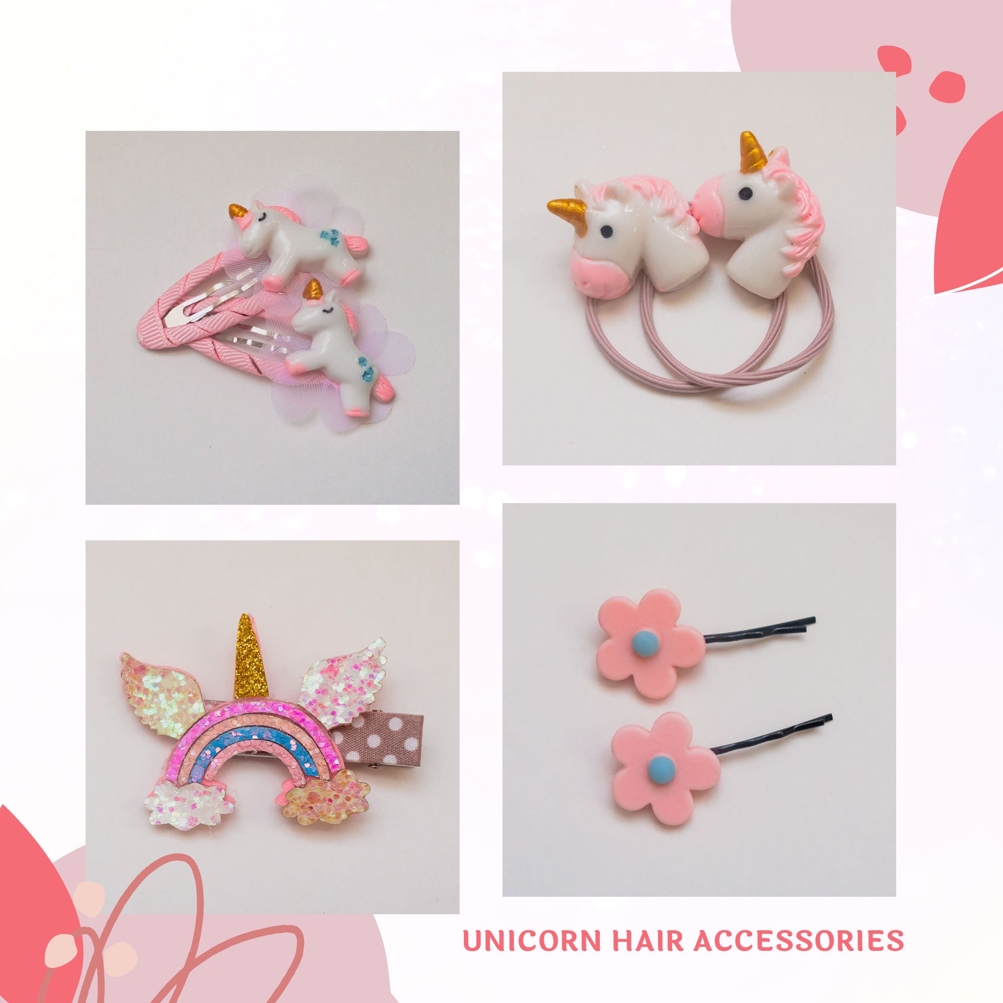 Unicorn Hair Accessories for Girls 14 Pcs Unicorn Hair Clips W/ Gift Box  Sparkly Hair Clips for Girls Perfect Unicorn Gifts for Girls 