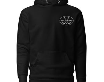 Hockey Dad Embroidered Hoodie: Cotton-Blend Comfort