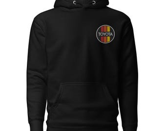 Vintage Toyota Logo Embroidered Hoodie // Black Hoodie // Classic Toyota // Toyota 4Runner // Toyota Supra FREE SHIPPING