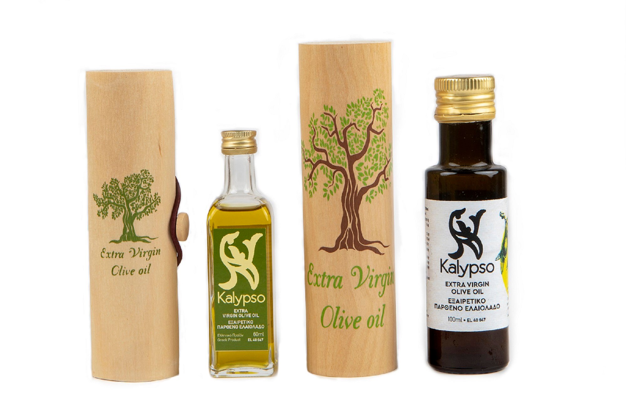 2 Greek Olive Oil Bottles in a luxury Cylinder wooden Boxes Etsy