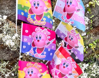 Kirby Be Gay Do Crime Pride Flag LBGTQ+ Gay Lesbian Bisexual Pansexual Trans Nonbinary Gamer Art