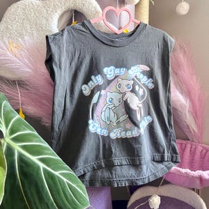 Mew Only Gay People Can Read This Y2K Kawaii Masc Muscle Tank Cropped Unisex Funny Pokèmon Pride LGBTQ Fan Art image 4
