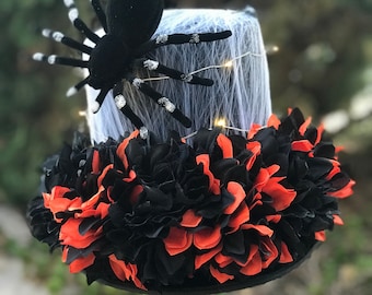 Halloween Spider and Web Top Hat