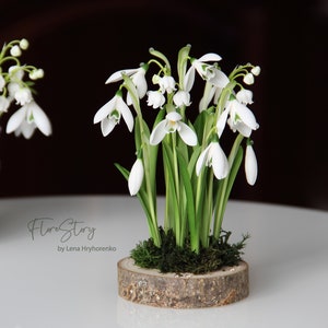 Snowdrop, Cold Porcelain flowers, Real touch flowers, artificial snowdrops centerpiece