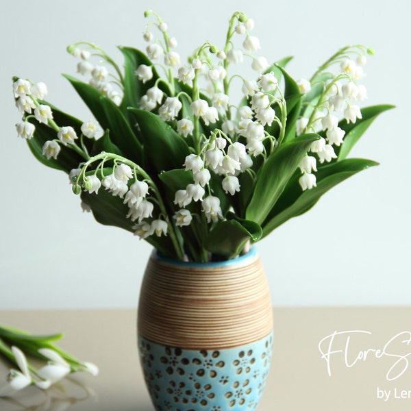 Lily of the valley bouquet, Cold porcelain flower, Real touch flowers,Artificial Forest flowers