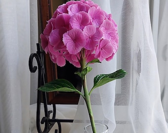 Handmade Cold Porcelain Hydrangea Flower, Realistic Home Decor Gift