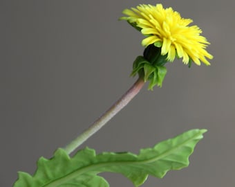 Cold Porcelain dandelion Handmade Flowers Botanical sculpture Artificial Dandelion