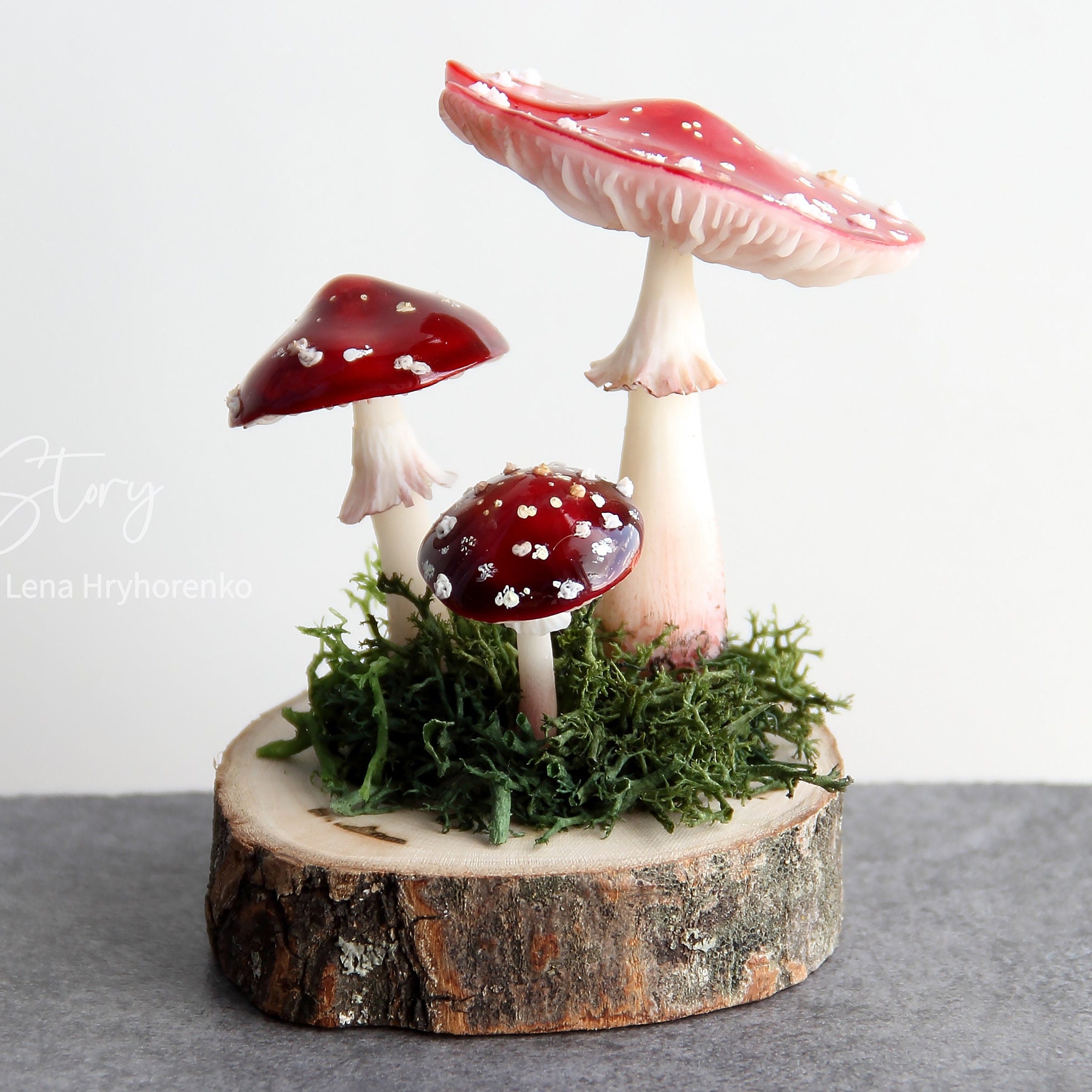 Realistic Toadstool Mushroom Figurine: Cold Porcelain Centerpiece