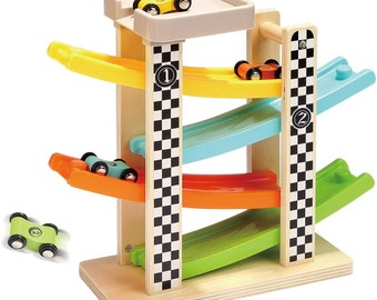 wooden car set tracks