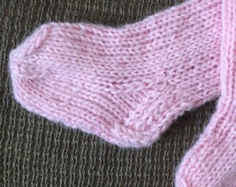 Hand Knit Merino Wool Newborn Knee High Socks