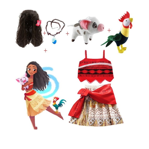 Disney Princess Moana Halloween Outfit, 1st /2nd /3rd Birthday Girl Outfit, Moana  Costume,moana Toys for Birthday Party 