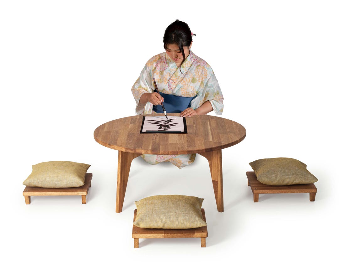 Japanese Chabudai , Tatami Furniture Set , Oak Low Table Chair , Wooden ...