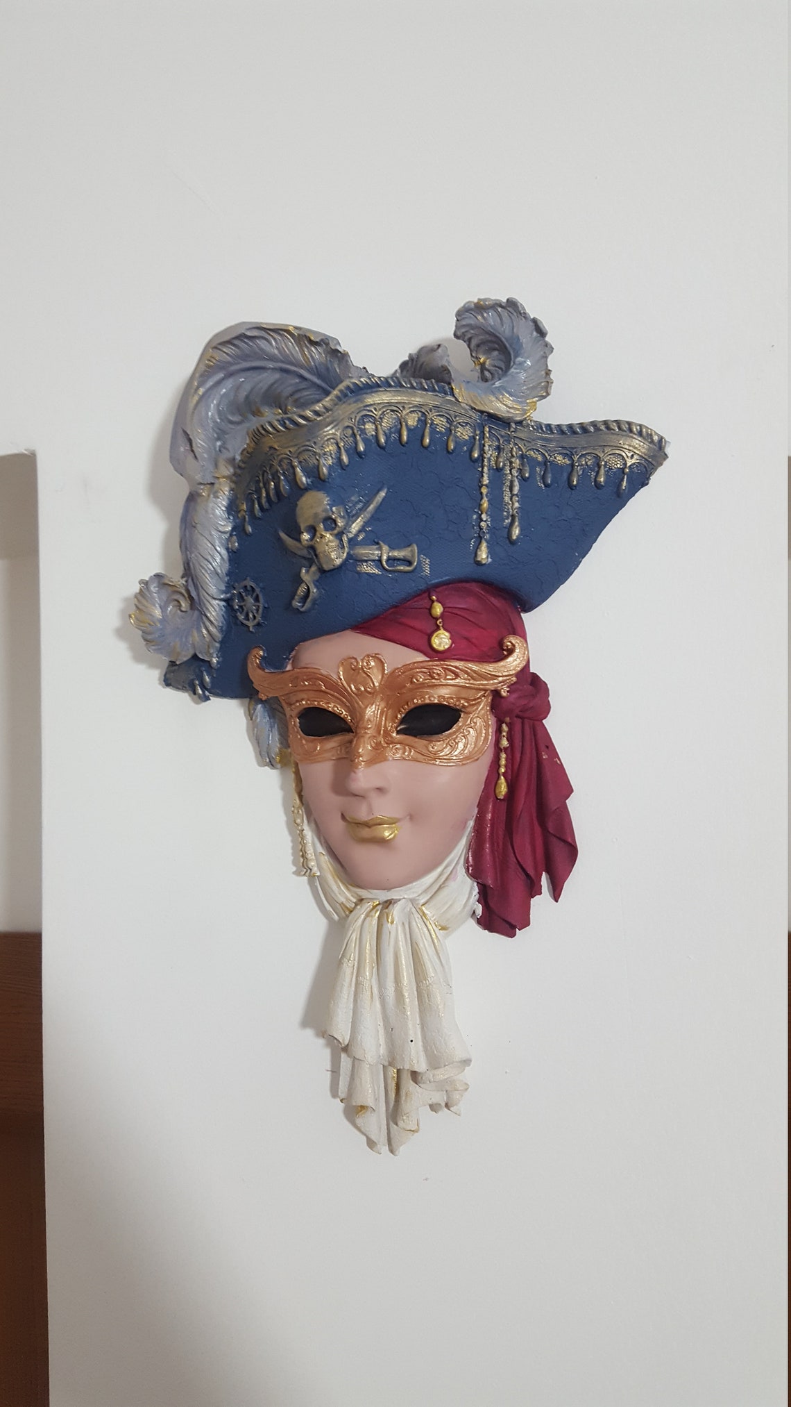 Wall Statue Sculpture Venetian Mask Woman Handmade Painting - Etsy