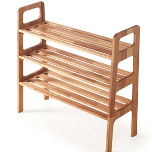 Chic Mid-Century Teak Entryway Bench with Shoe Storage - Scandinavian Small Design