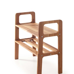 Mid-century entryway bench, Shoe storage, Teak entryway shoe bench, Narrow bench, Small bench, Scandinavian bench