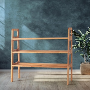 Narrow Scandinavian Shoe Bench - Stylish Mid-Century Entryway Furniture