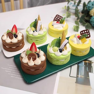 Pastel de exhibición falso, modelo de postre en capas de macarrones para decoración de panadería y accesorios fotográficos, comida falsa