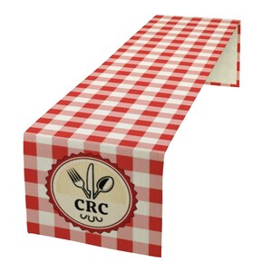 Chemin de table en lin CRC - Vichy rouge
