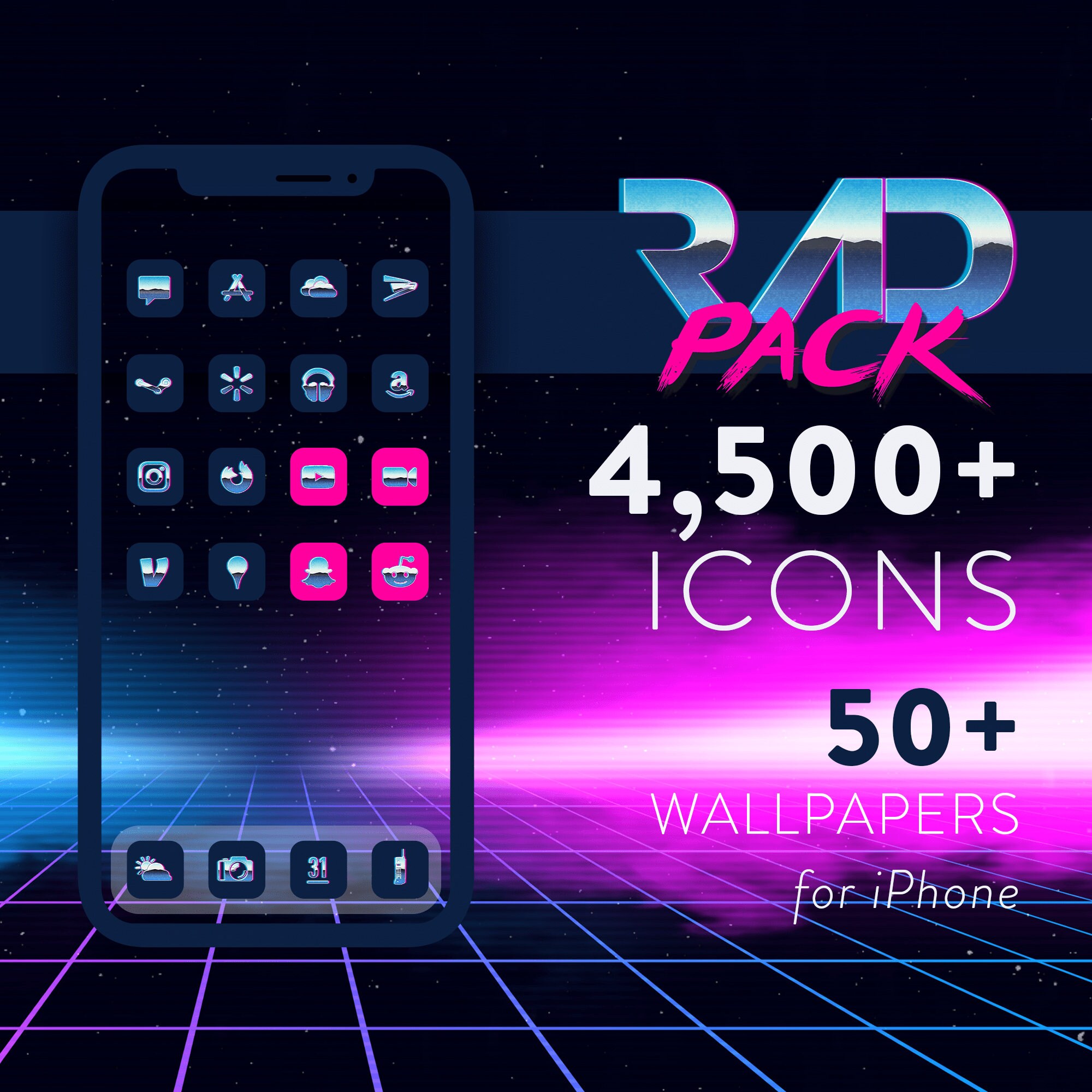 Rad Pack 80 S Ios 14 Iconen Voor Iphone Ipad Etsy