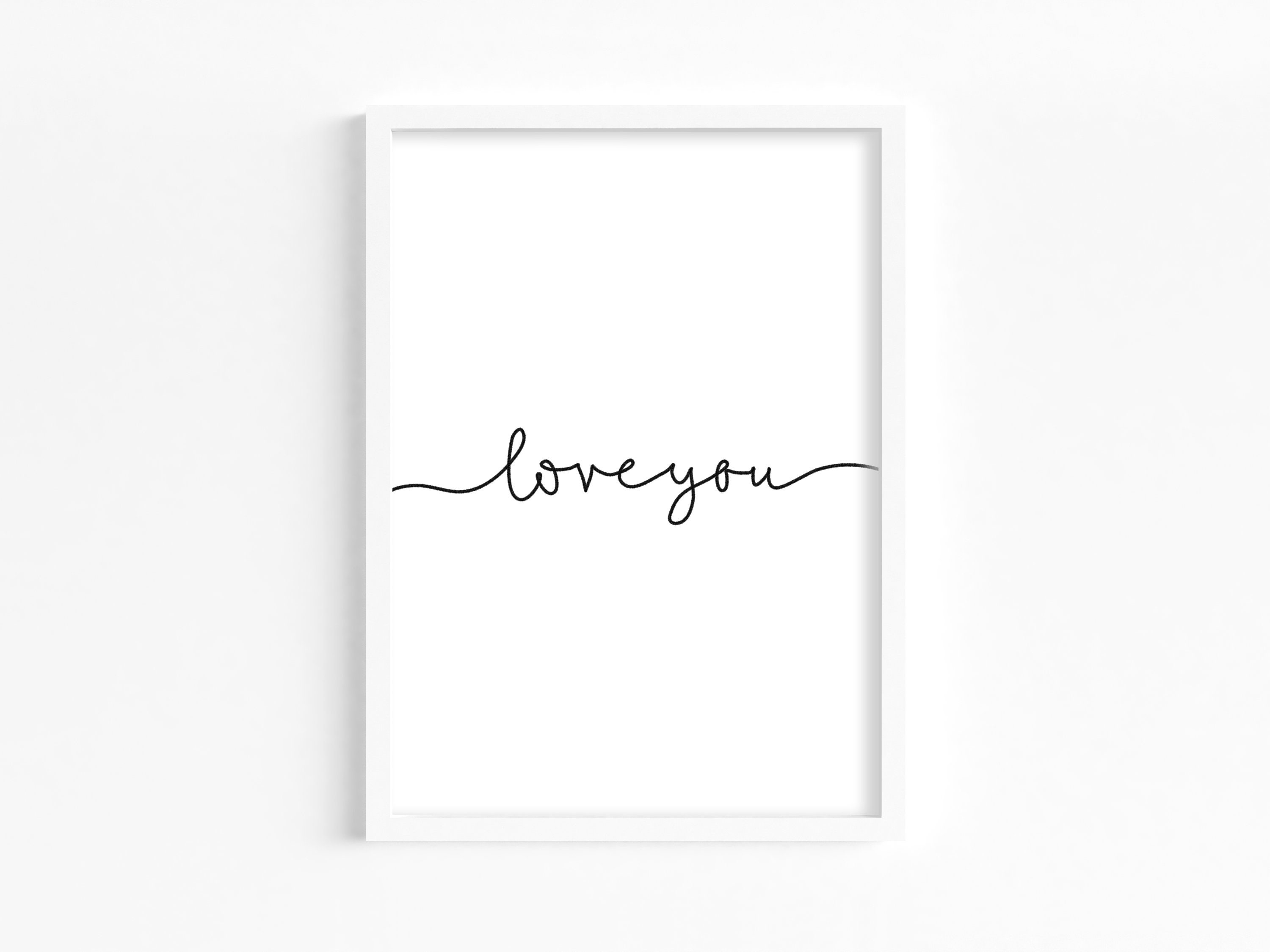 Love You Print Bedroom Wall Art Line Drawn Love Saying Etsy