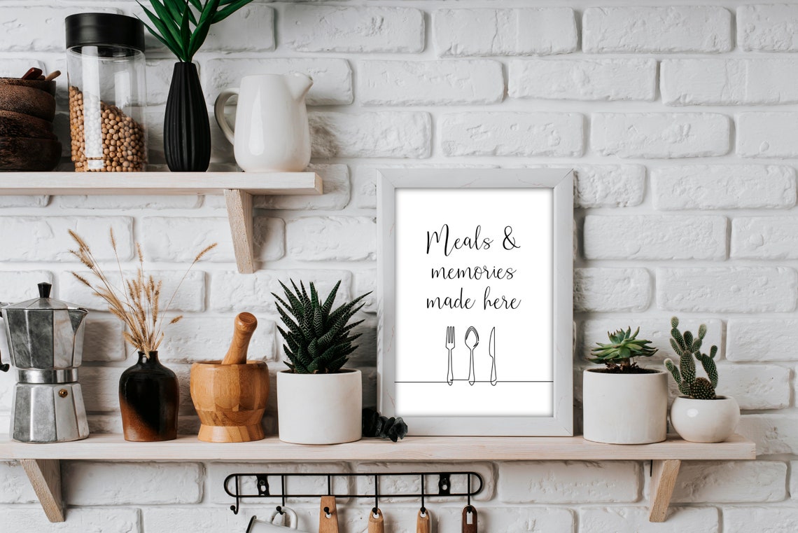 Meals And Memories Made Here Print Fun Kitchen Wall Art | Etsy