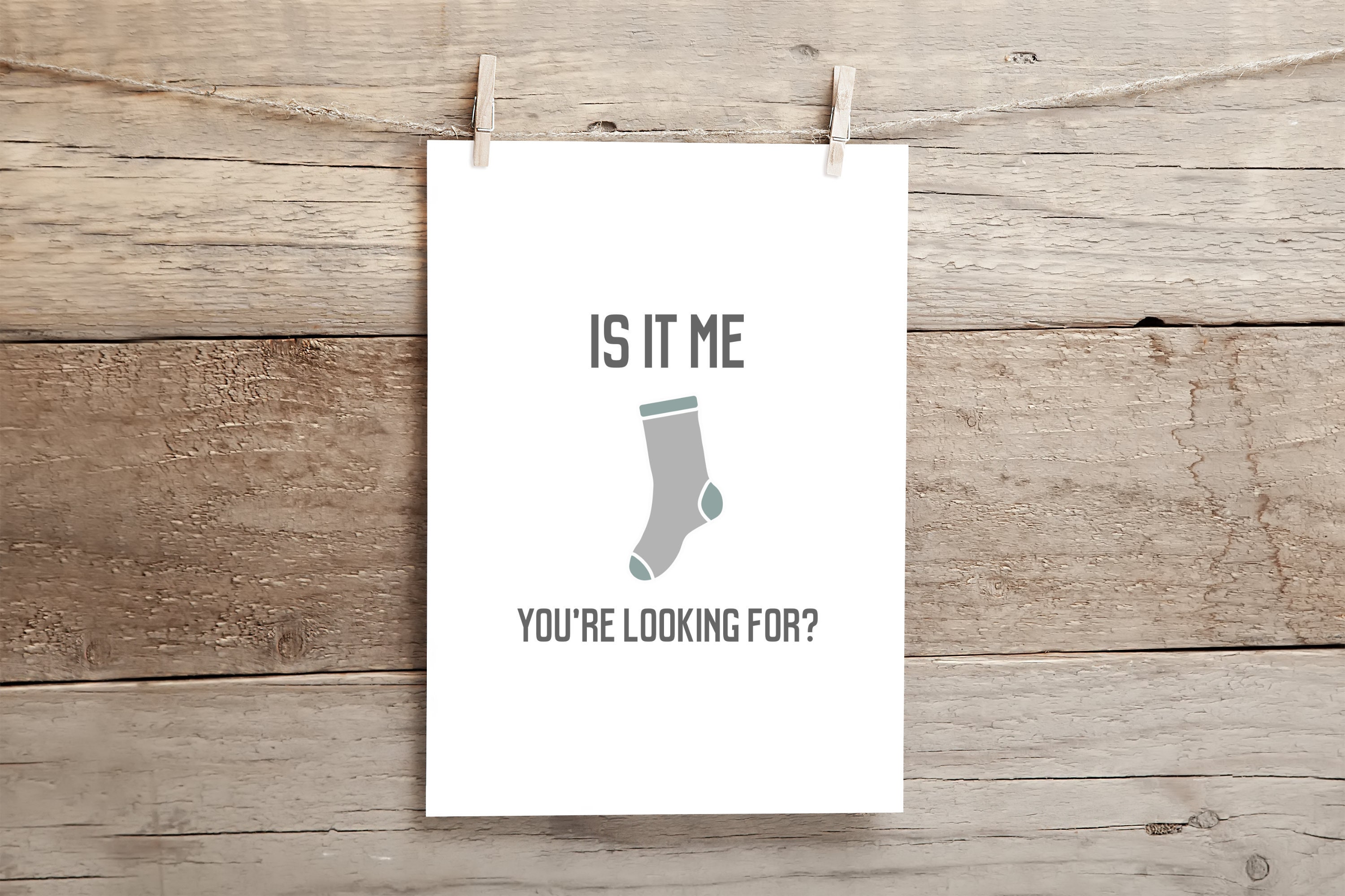 Lost Sock Print Funny Wall Art for the Laundry Room or | Etsy