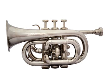 Pocket Trumpet Brand New Bb Pocket Trumpet Nickel Plated With Free hard case+M/P