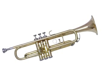 Trumpet Brand New Bb Trumpet Golden Brass Finish with free case+M/P