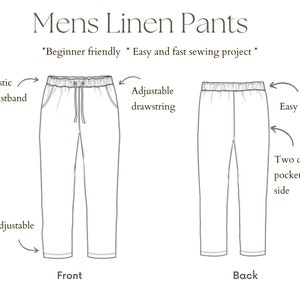Men's Linen Pants Sewing Pattern PDF, Men's Pants Pattern, Easy ...