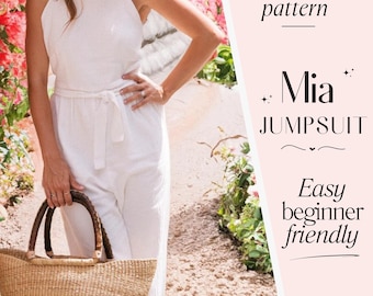 Jumpsuit PDF Sewing Pattern, Overalls sewing pattern, Easy beginner friendly, Women's linen playsuit, Dungaree pants, loungewear romper