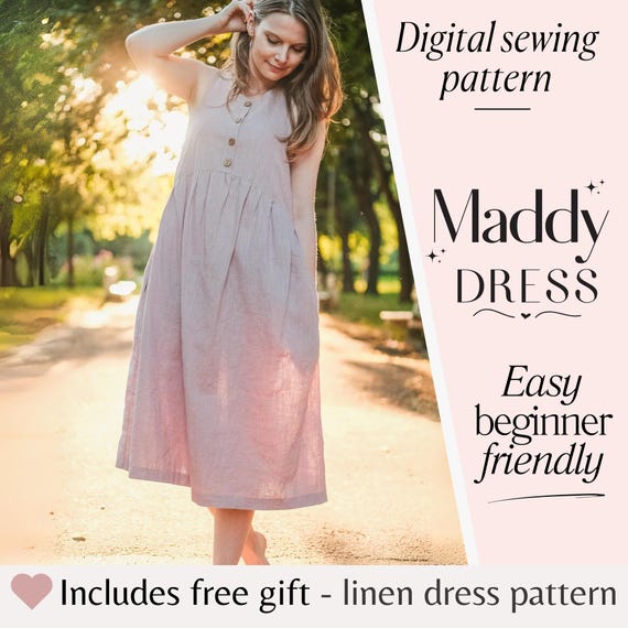 Women's Dress Sewing Pattern, Linen Dress PDF Pattern, Ruffle Babydoll Dress  Style, Milkmaid Boho Dress With Pockets, Summer Dress Pattern - Etsy
