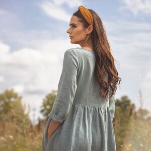 Women's Dress Sewing Pattern, Beginner Friendly Linen Dress PDF Pattern