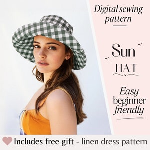 Patron de couture pour chapeaux souples | Beau chapeau de soleil réversible | Téléchargement instantané du fichier PDF imprimable | Entièrement doublé | Adapté aux débutants