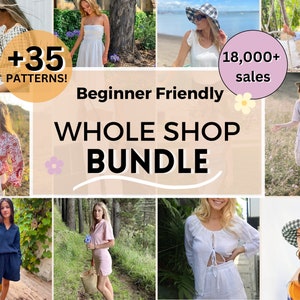 Whole Shop bundle 25+ sewing patterns | Bulk pdf sewing patterns | Beginner Friendly Digital Patterns | Easy to Sew | Includes lifetime