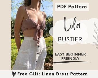 Bustier Bralette PDF Sewing Pattern | Perfect Summer Crop Top | Easy Beginner Sewing Pattern | Lolita Style Bustier
