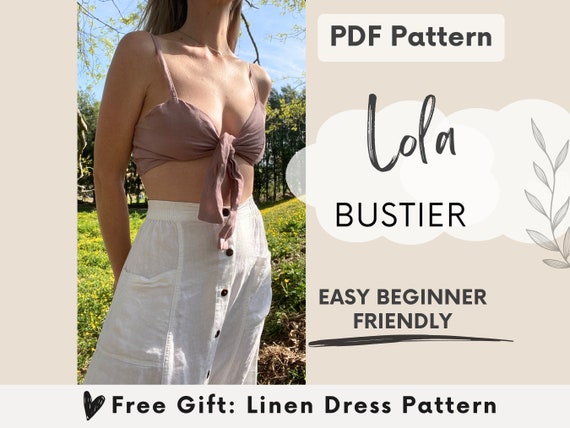 Bustier Bralette PDF Sewing Pattern Perfect Summer Crop Top Easy