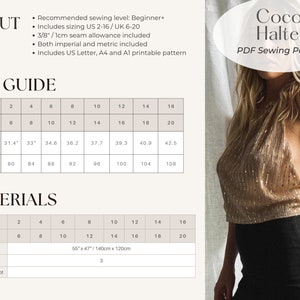 Patron de couture PDF pour haut dos nu pour femme Patron de couture facile pour débutant Haut d'été pour femme Haut à nouer États-Unis 2-16, Royaume-Uni 6-20 image 8